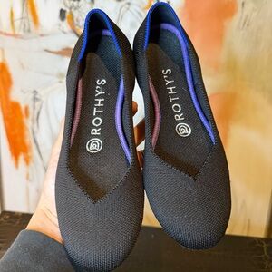 Rothy’s The Flats Round Toe Knit Ballet Women's 6 Shoes Black Slip On Casual